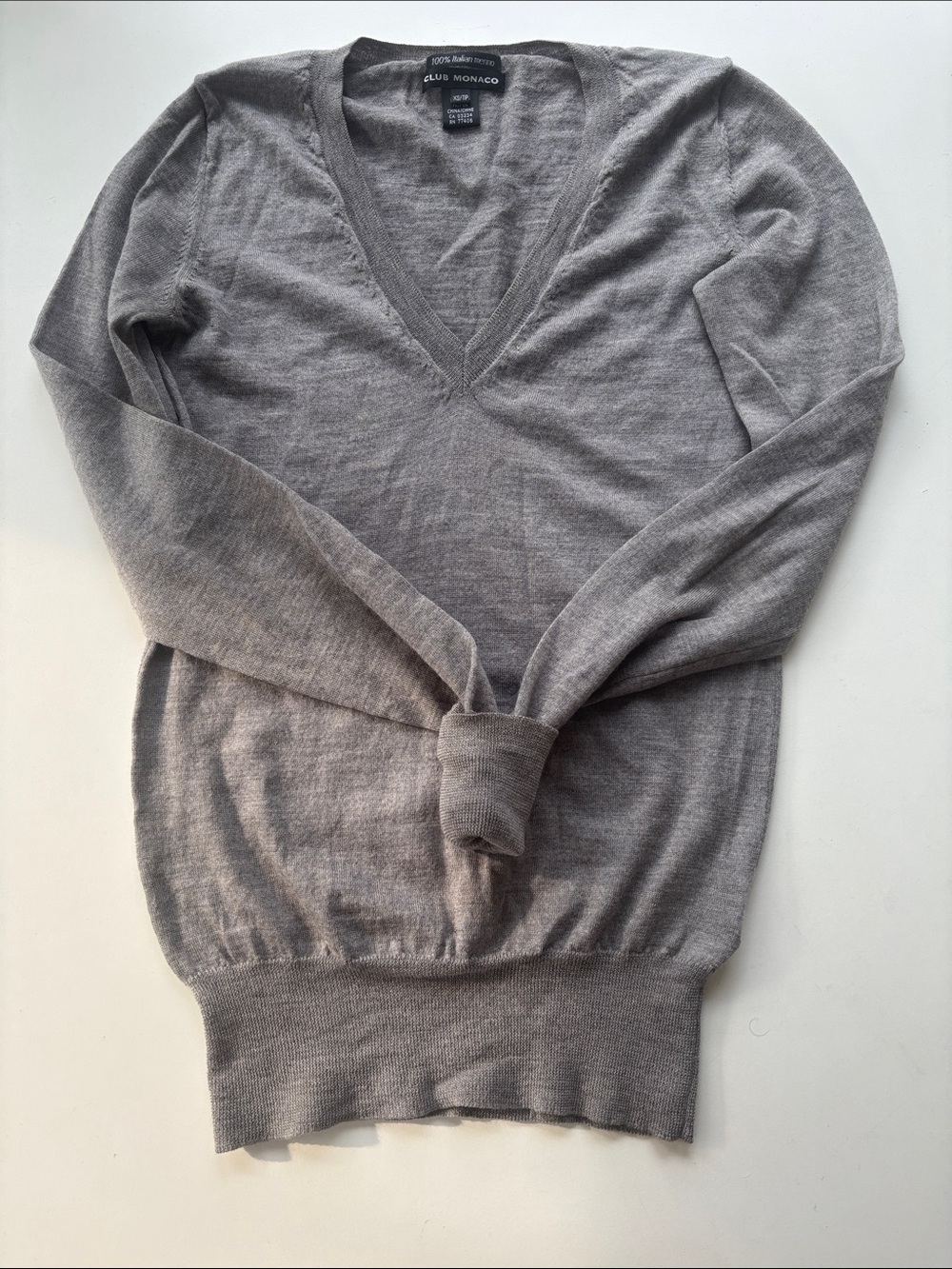 Club Monaco Grey V-Neck Sweater
